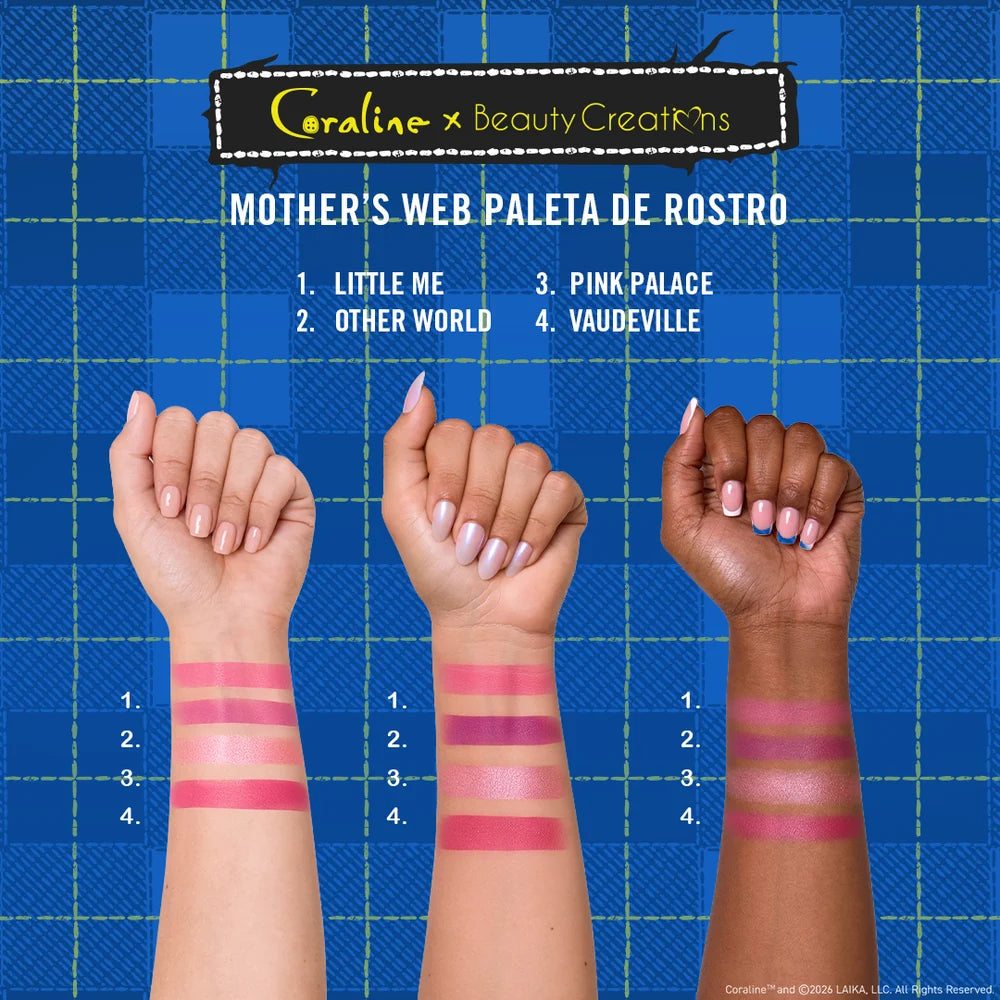 CORALINE X BEAUTY CREATIONS - PALETA DE ROSTRO - MOTHER'S WEB