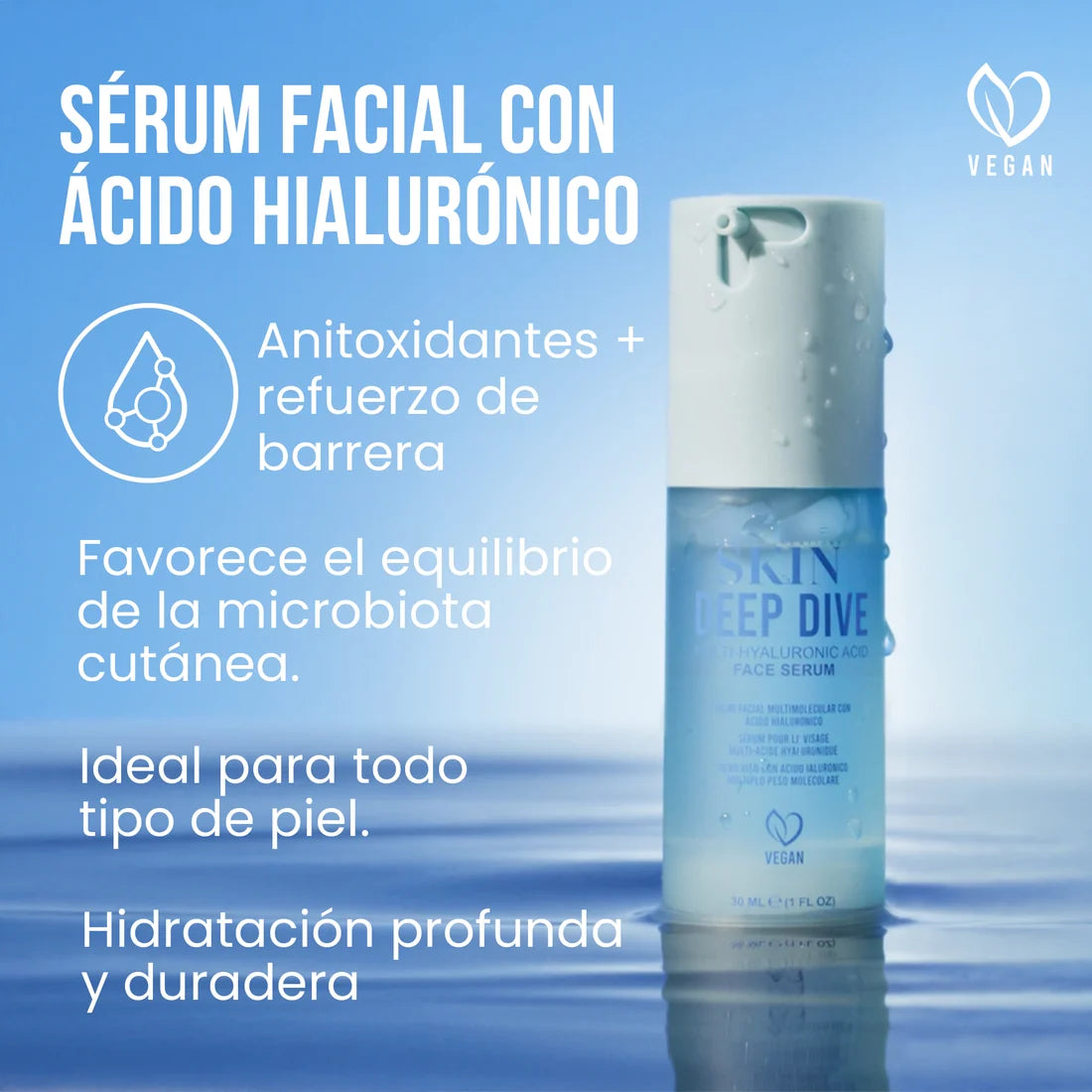 SUERO FACIAL DE ÁCIDO HIALURONICO MULTIUSOS - DEEP DIVE