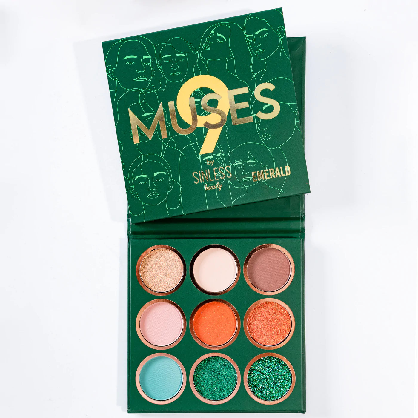 Paleta de sombras 9 muses Emerald - Sinless Beauty